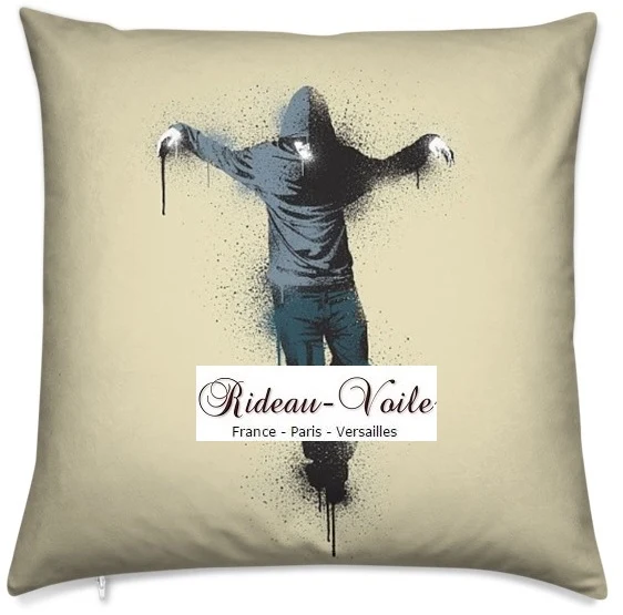 Tissu déco au mètre motif imprimé ado garçon sweat-shirt capuche Graffiti rideau couette