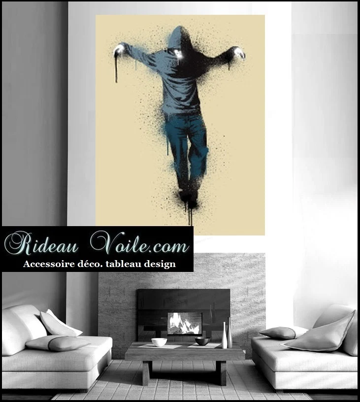 Tissu déco au mètre motif imprimé ado garçon sweat-shirt capuche Graffiti rideau couette
