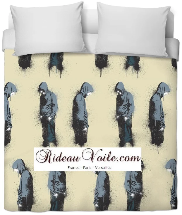 Tissu au mètre motif ado Graffiti Street Art rideau coussin couette