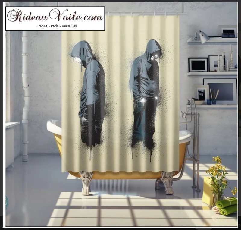 Tissu au mètre motif ado garçon capuche sweat Graffiti Art rideau couette