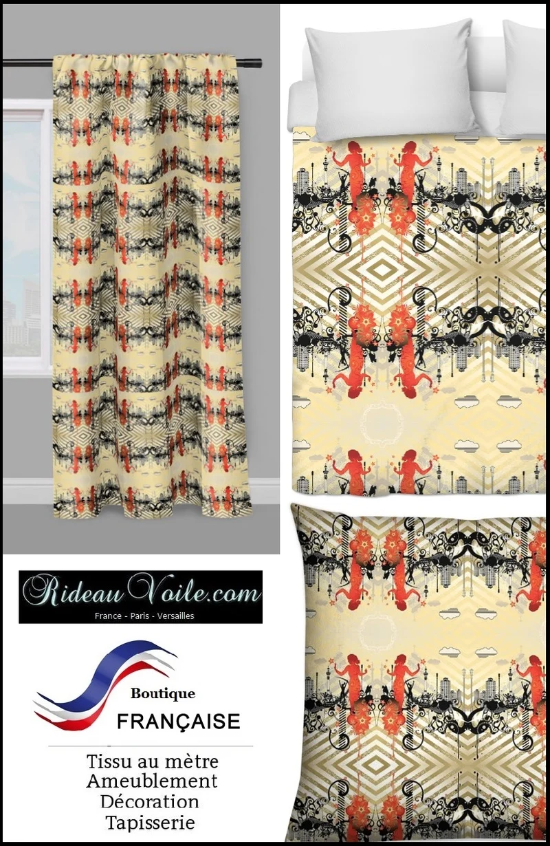 Tissu au mètre motif ado jeune fille design Graffiti Street Art rideau coussin couette