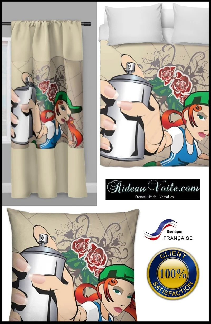 Tissu mètre motif Graffiti Street Art rideau Stoff mit Graffiti Tessuto tenda vorhang