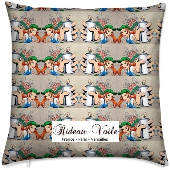 Tissu au mètre motif ado design Graffiti Street Art rideau coussin couette