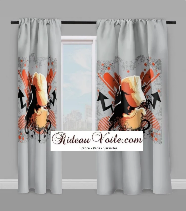 Tissu au mètre motif ado jeune design Graffiti Street Art rideau coussin couette voilage