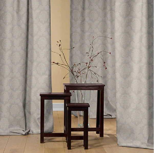 Editeur tissu jacquard Damasco ameublement mètre Baroque rideau gris argent