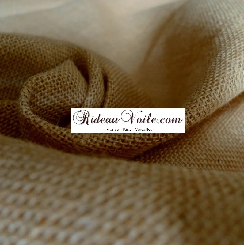 Rideauvoile boutique Tissu fibre ethnique Toile de Jute 150 cm naturel au mètre rideau