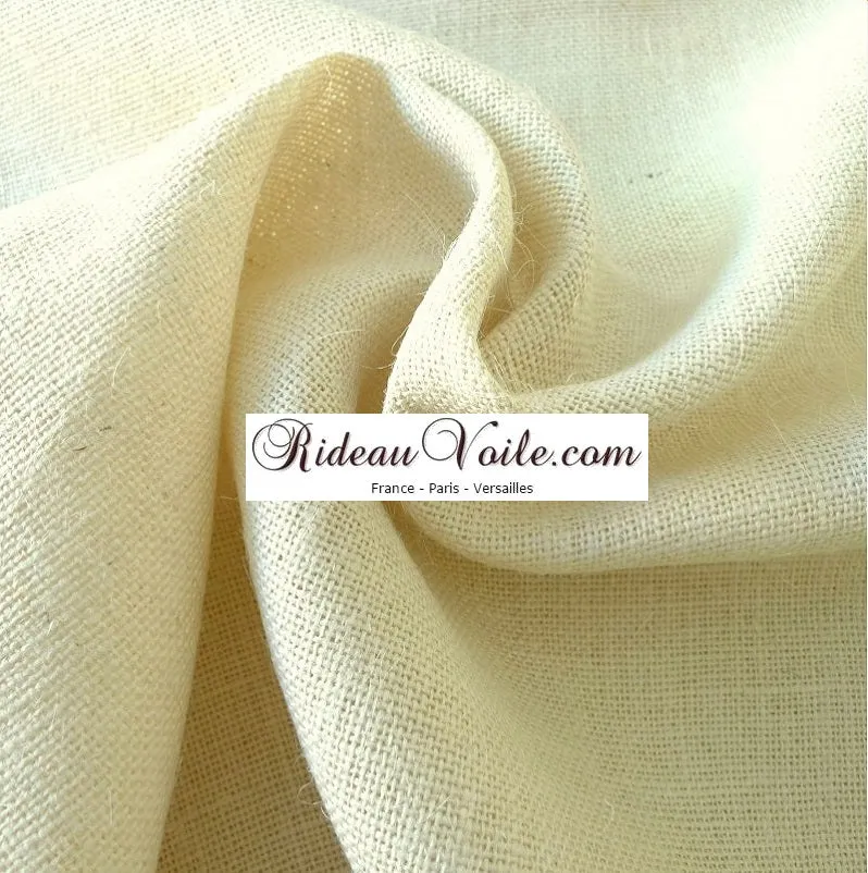 Rideauvoile Tissu fibre ethnique Toile de Jute naturel coloré au mètre rideau écru