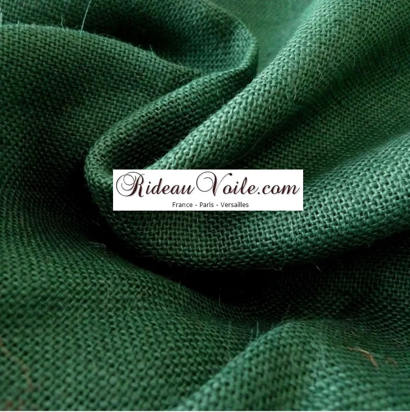 Tissu ameublement fibre ethnique Toile de Jute naturel coloré au mètre rideau vert