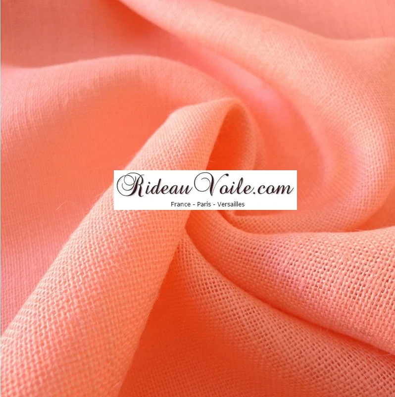 Tissu ameublement ethnique Toile de Jute naturel coloré au mètre rose rideau