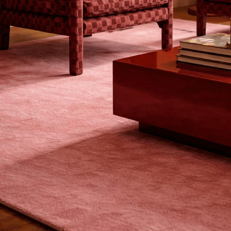 Tapis 100% laine Nouvelle-Zélande sur-mesure • Rose pâle