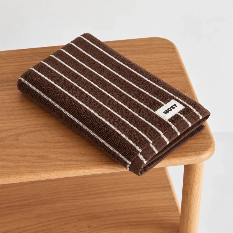 Set de bain • Rayures marrons et blanches