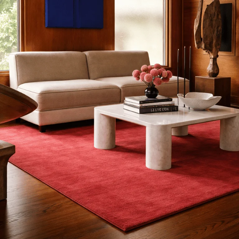 Tapis 100% laine Nouvelle-Zélande • Rouge piment