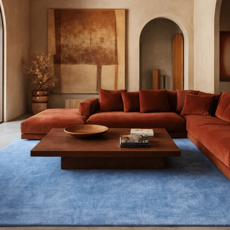 Tapis 100% laine Nouvelle-Zélande • Bleu ciel