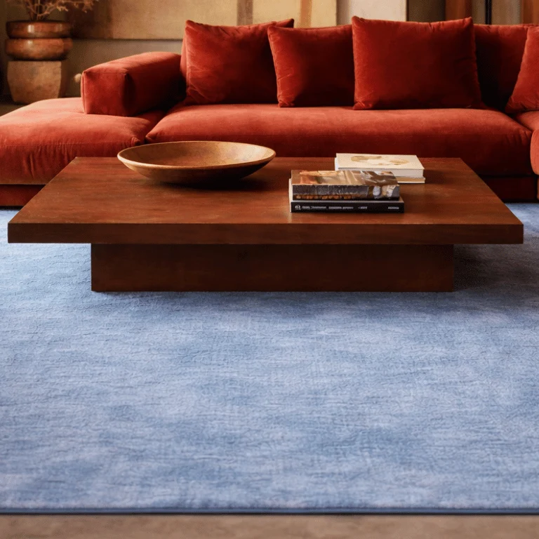 Tapis 100% laine Nouvelle-Zélande • Bleu ciel