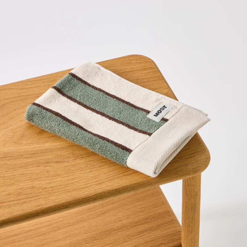 Serviette de bain • Rayures vertes