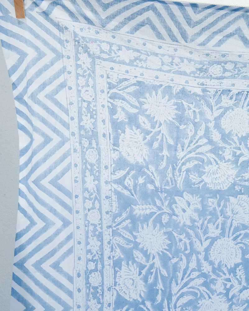 Paréo Blockprint bleu