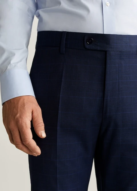 Geruite slim-fit pantalon