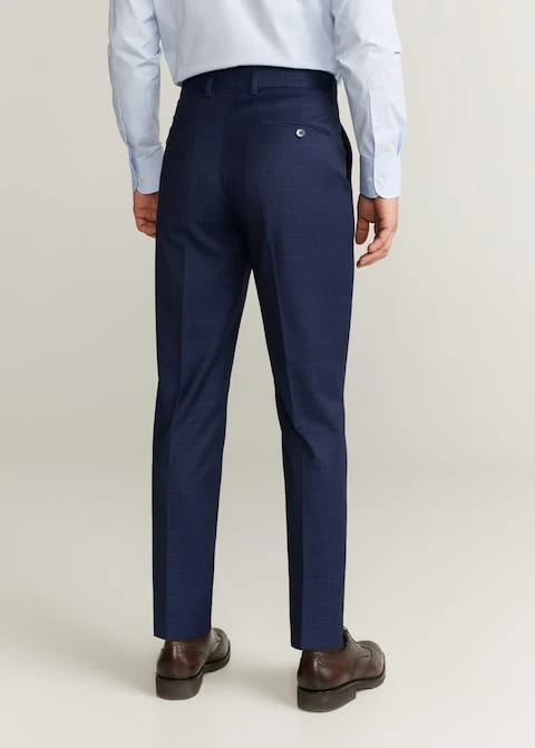Geruite slim-fit pantalon