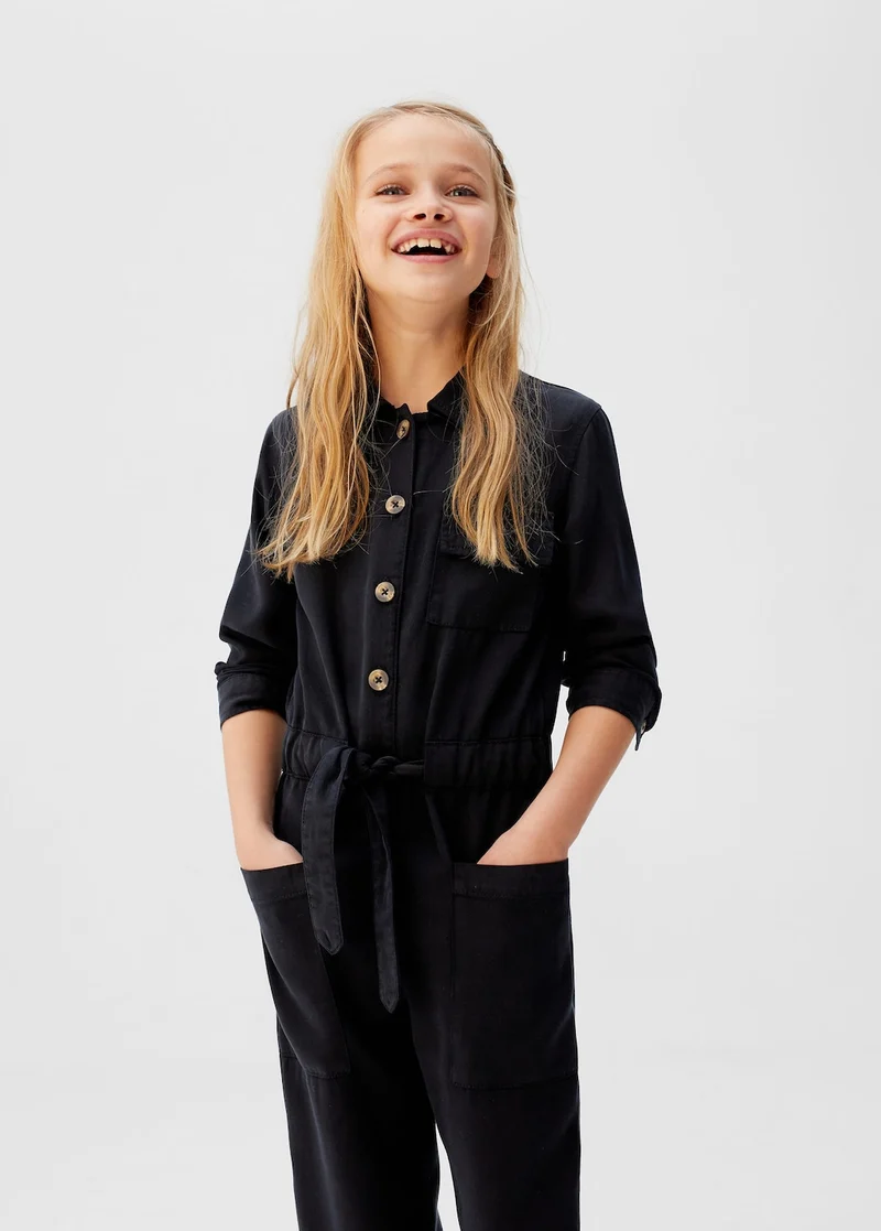 Jumpsuit van 100% lyocell met ceintuur