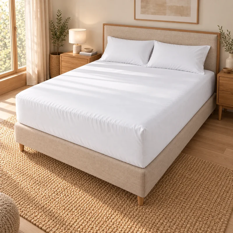 Drap-housse hôtel en percale de coton 200 TC
