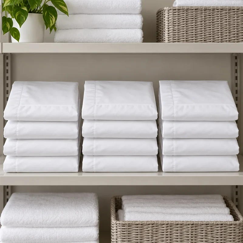Lot de 12 taies d’oreiller avec volant 180 TC - Gamme Essentiel
