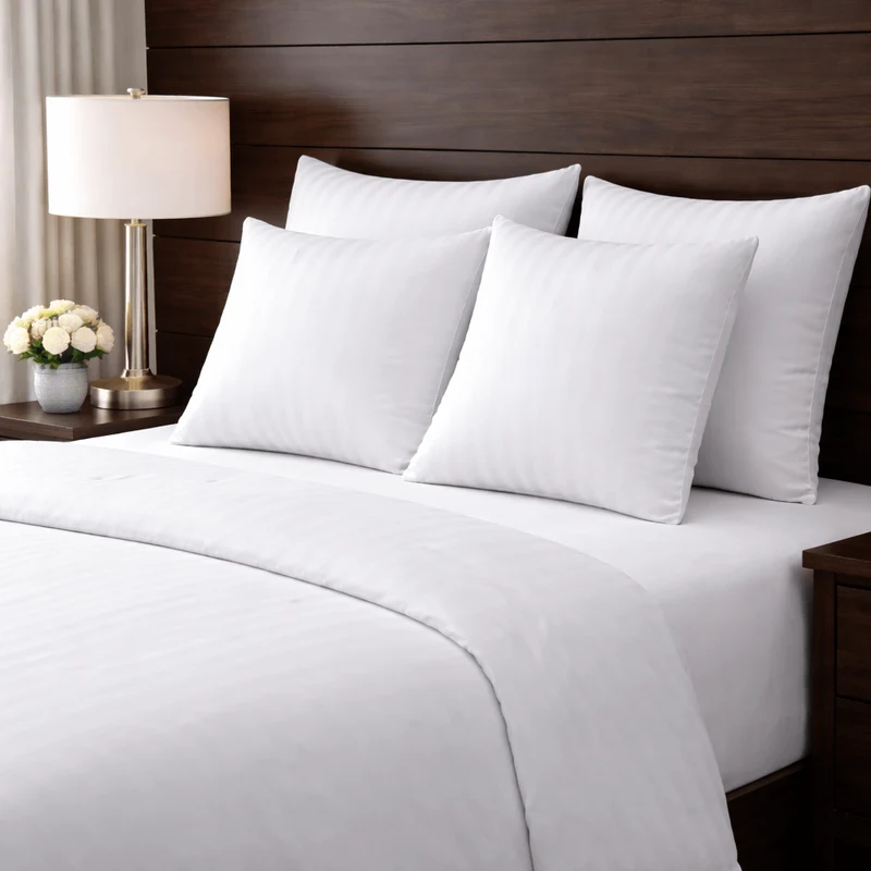 Taie d’Oreiller Bandes Satinées 200 TC - Gamme Confort Hôtel