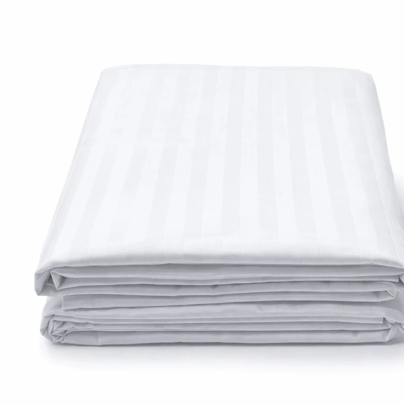 Lot de 6 Housses de Couette Bandes Satinées 200 TC - Gamme Confort Hôtel
