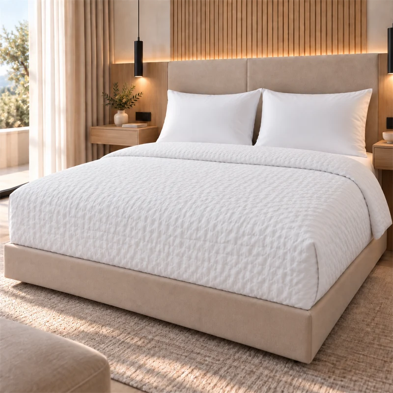Lot de 6 housses de couette gaufrées sans repassage 200 TC - Zen