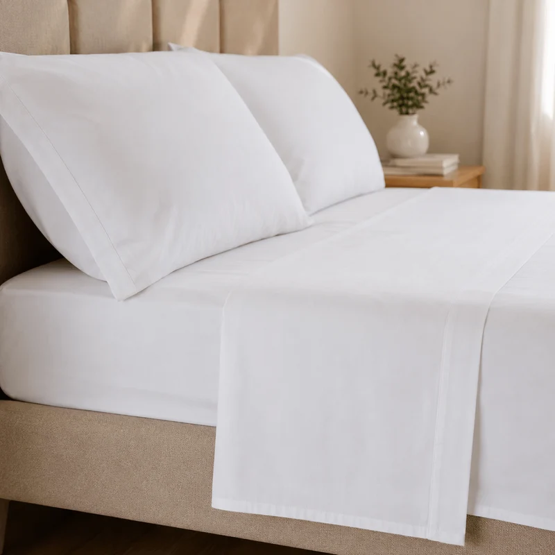Lot de 6 Draps Plats Hôtel 150 TC - Gamme Essentiel