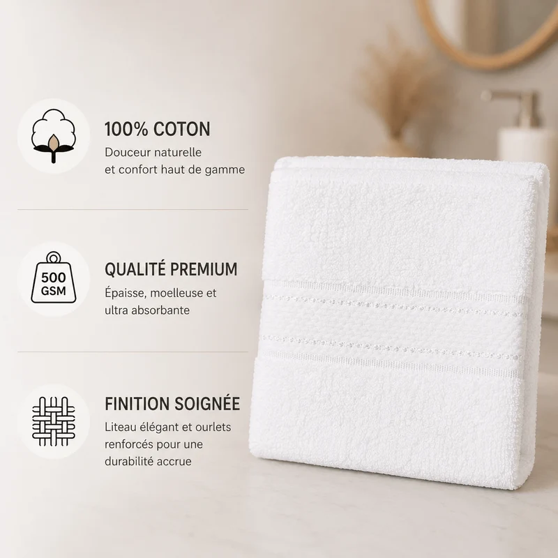 Serviette invité Hôtel 500g/m²