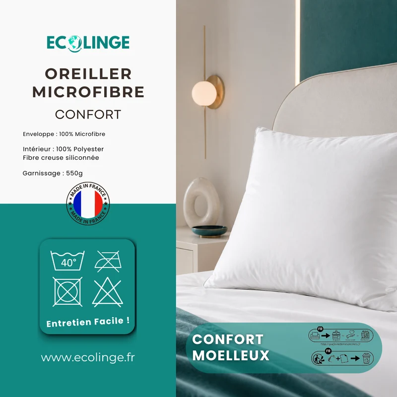 Oreiller Gamme Essentiel - Soutien moelleux