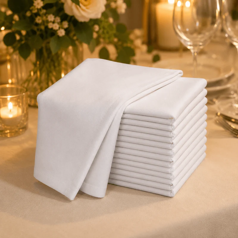 Lot de 12 Serviettes de Table "Le Traiteur" 50x50 cm
