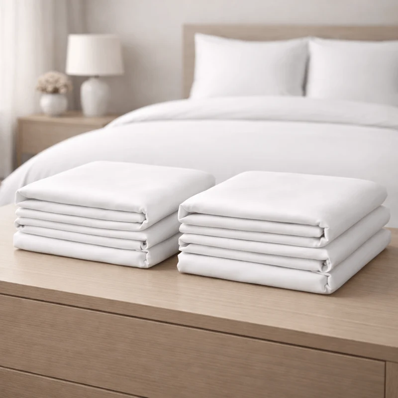 Lot de 6 housses de couette percale coton - Fresh Satin 400TC