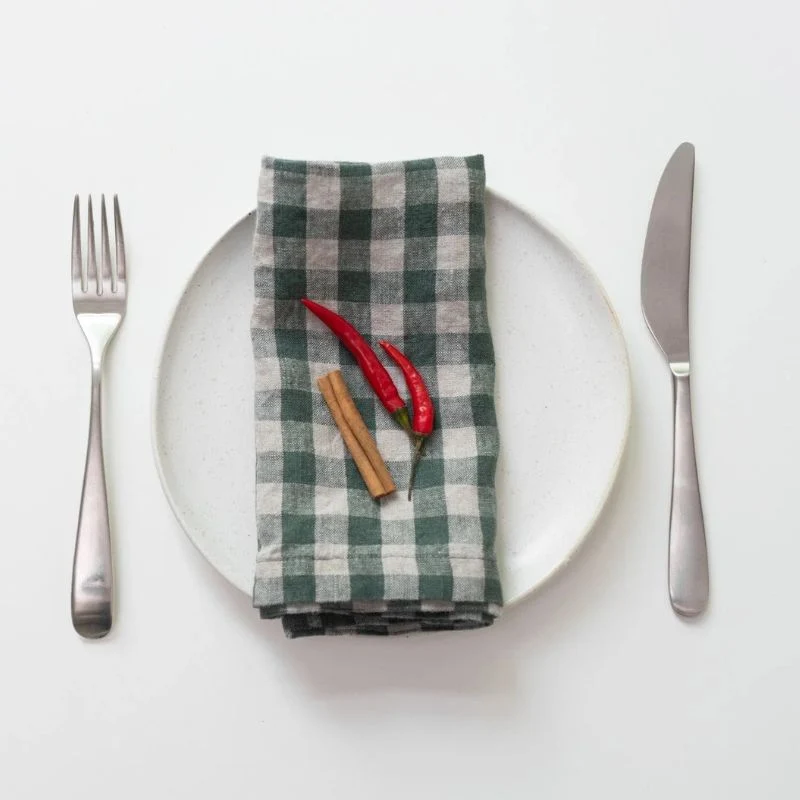 Serviettes de table à carreaux