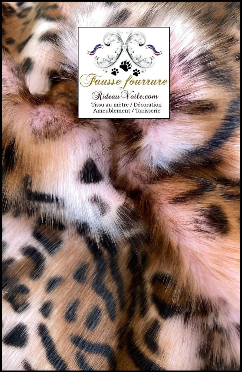 Boutique tissu fausse fourrure animal faux poils Léopard au mètre rideau Plaid