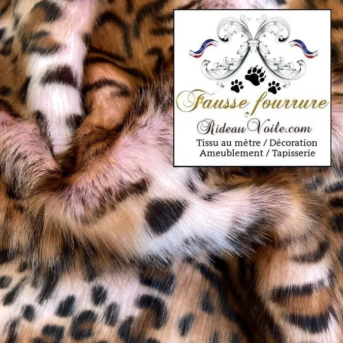 Boutique tissu fausse fourrure animal faux poils Léopard au mètre rideau Plaid