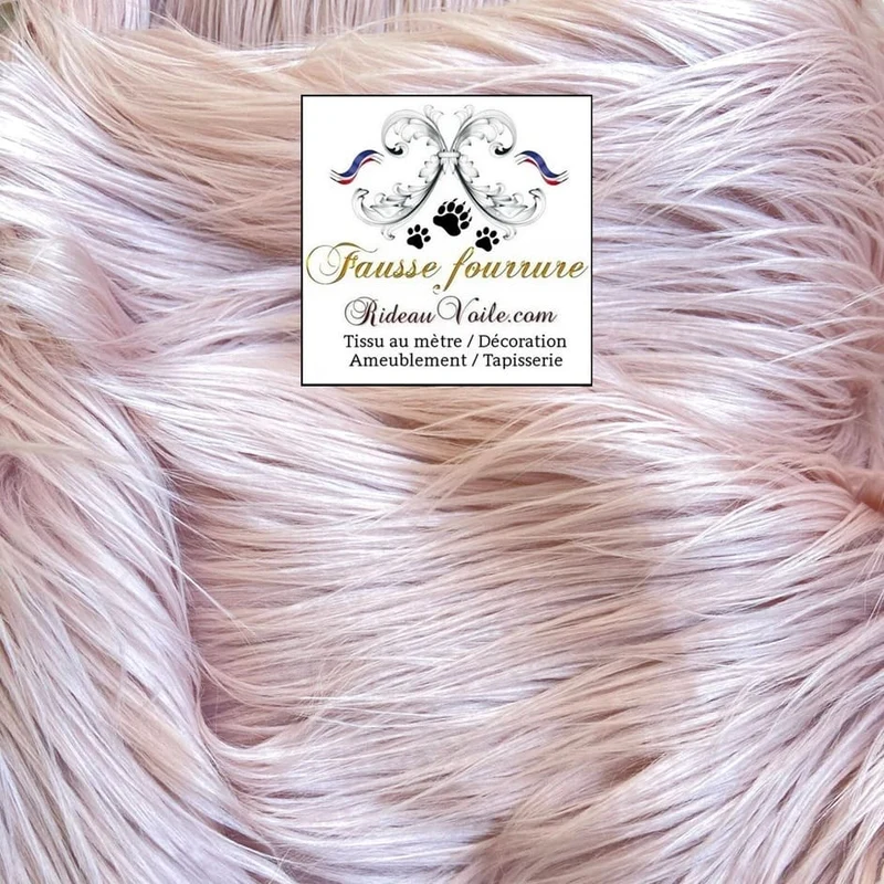 Rideauvoile tissu Fausse fourrure tapisserie rose clair mètre rideau sur mesure