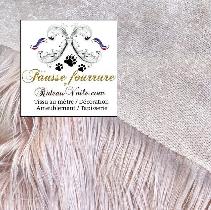 Rideauvoile tissu Fausse fourrure tapisserie rose clair mètre rideau sur mesure