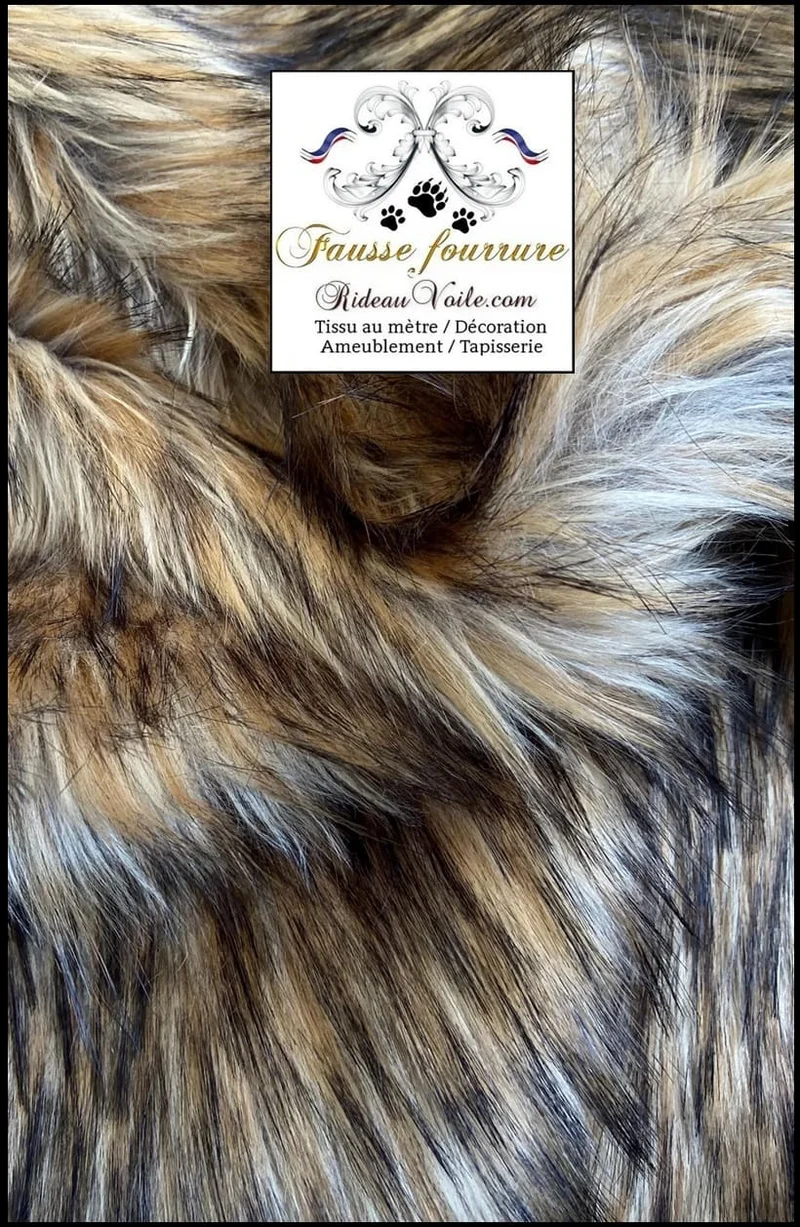 Tissu🔥ignifuge Fausse fourrure Loup architecte intérieur chalet montagne mètre