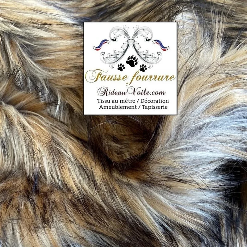Tissu🔥ignifuge Fausse fourrure Loup architecte intérieur chalet montagne mètre