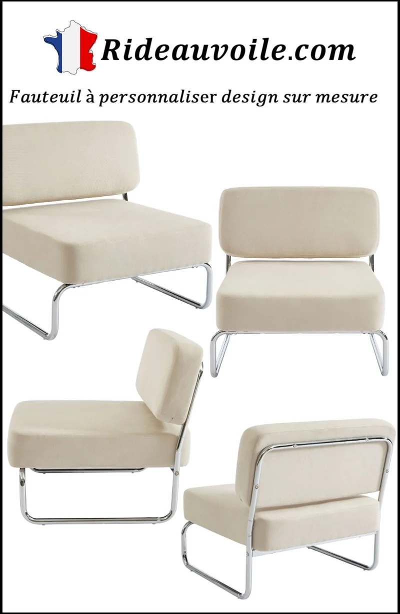 Fauteuil d'appoint personnalisé Tissu housse personnalisable confection sur mesure