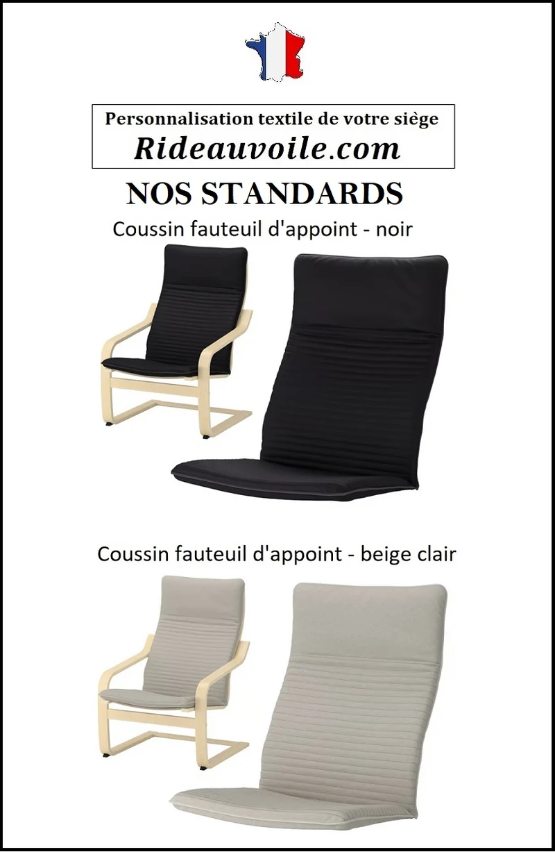 Coussin housse tissu personnalisable Fauteuil d'appoint sur mesure confort ignifuge mobilier