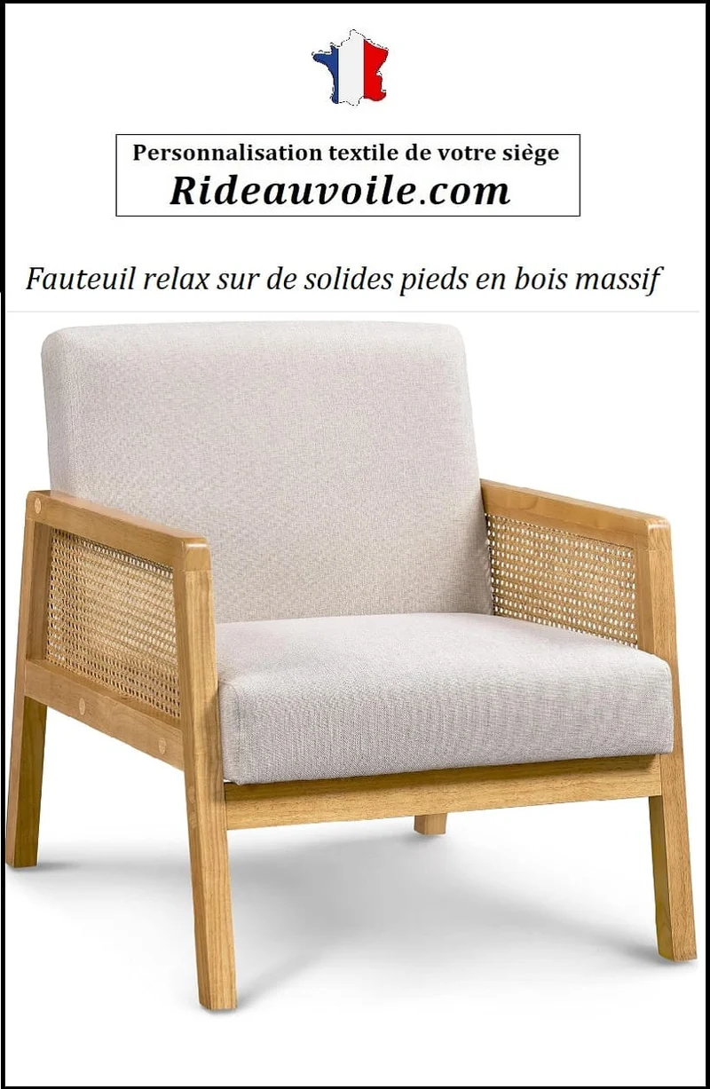 Chaise Rotin Coussins Fauteuil d'appoint Cannage Salon Chambre Terrasse Véranda