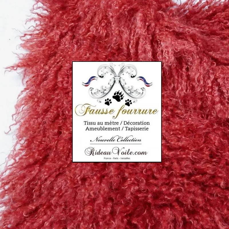 Agneau Fausse fourrure rouge architecte intérieur chalet montagne mètre rideau