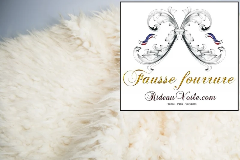 Boutique Fausse fourrure mouton tissu ameublement mètre rideau blanc écru