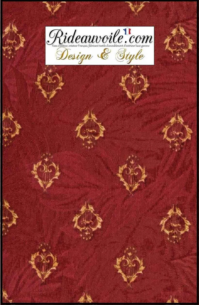 Tissu ameublement imprimé rouge vert draperie rayures largeur 280 cm