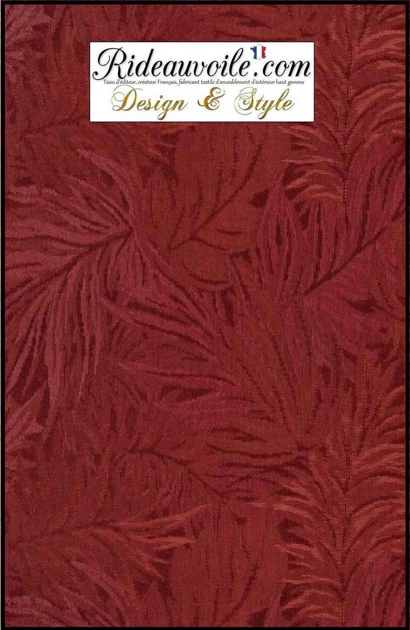 Effet tissé floral ameublement rouge draperie mètre grande largeur 280 cm