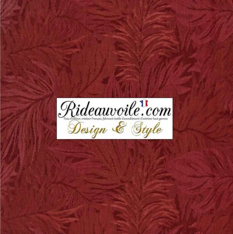 Effet tissé floral ameublement rouge draperie mètre grande largeur 280 cm