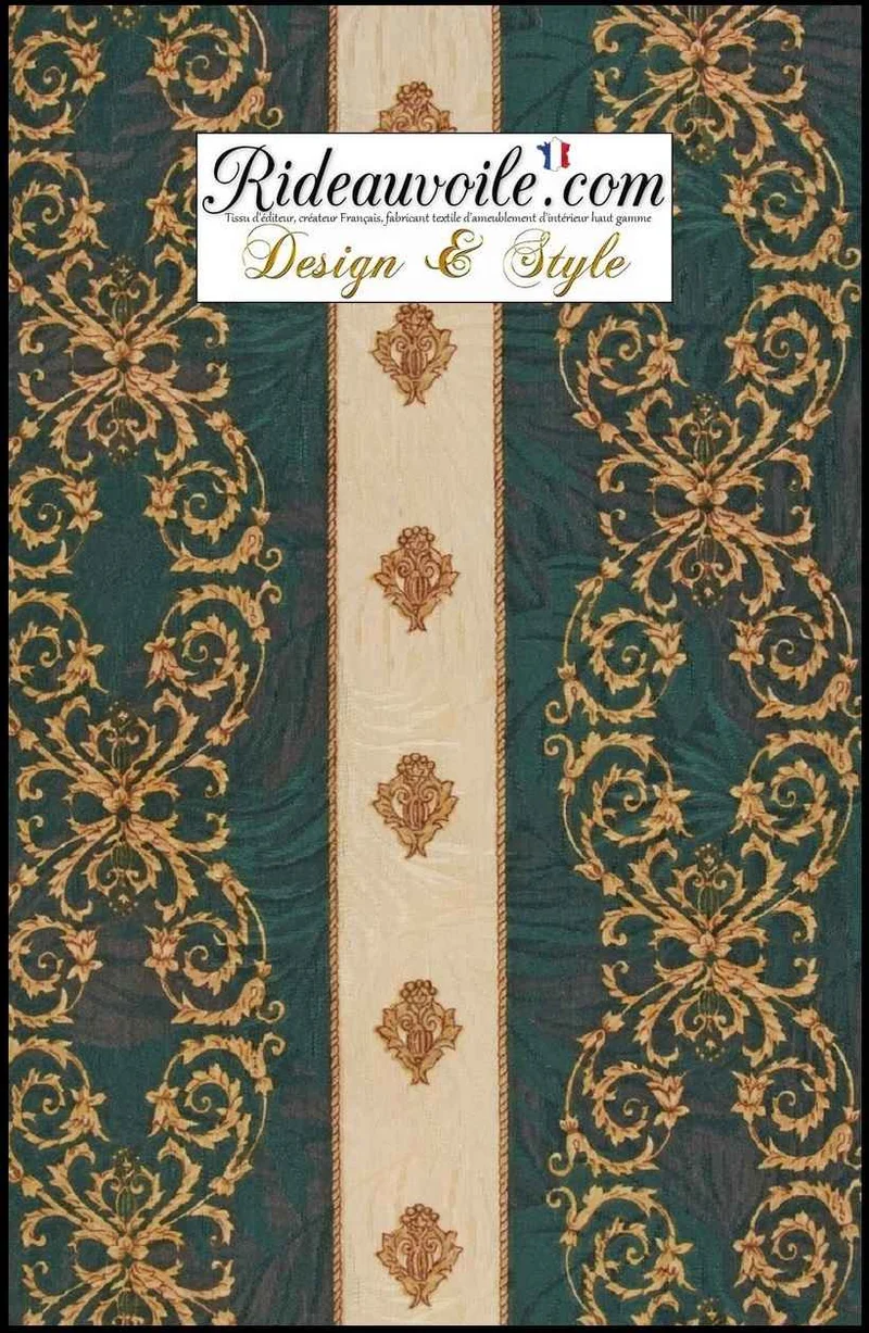 Draperie vert beige tissé feuilles tissu ameublement ornement mètre rideau