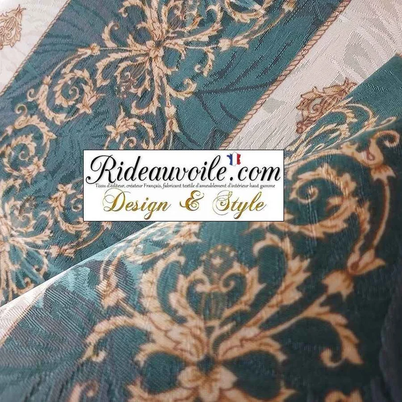 Draperie vert beige tissé feuilles tissu ameublement ornement mètre rideau